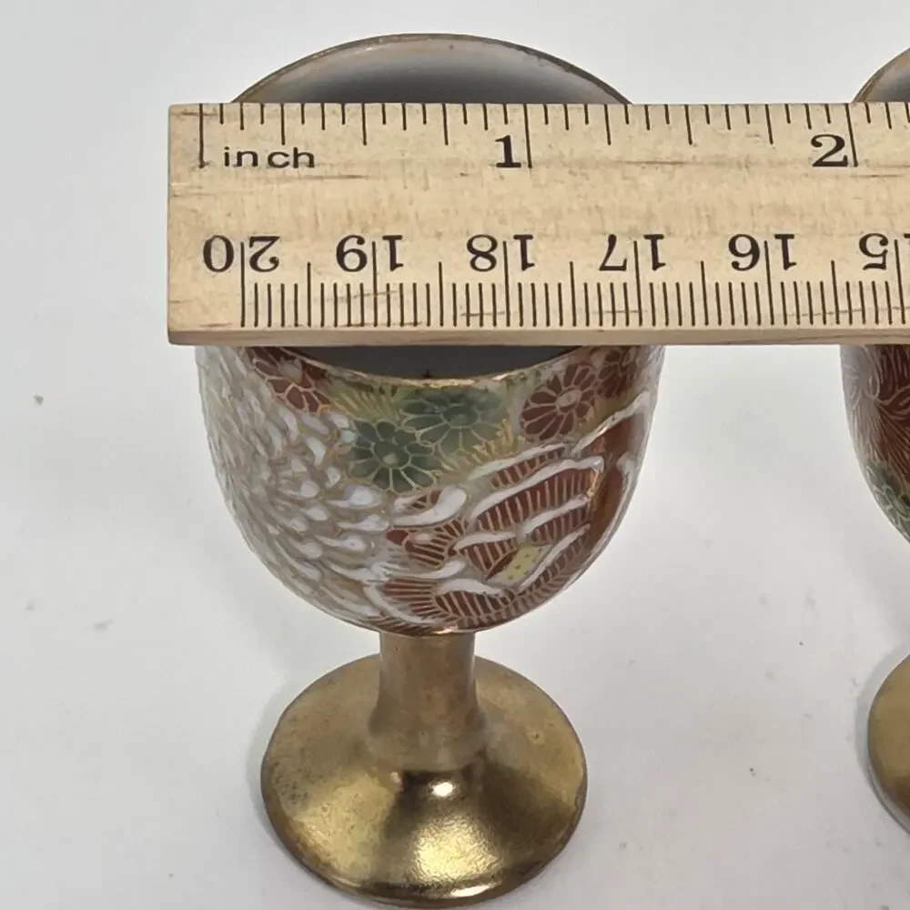 Kutani Ware Tokkuri Cup Set Hanazume Design Japanese Porcelain Saki Wine Sake